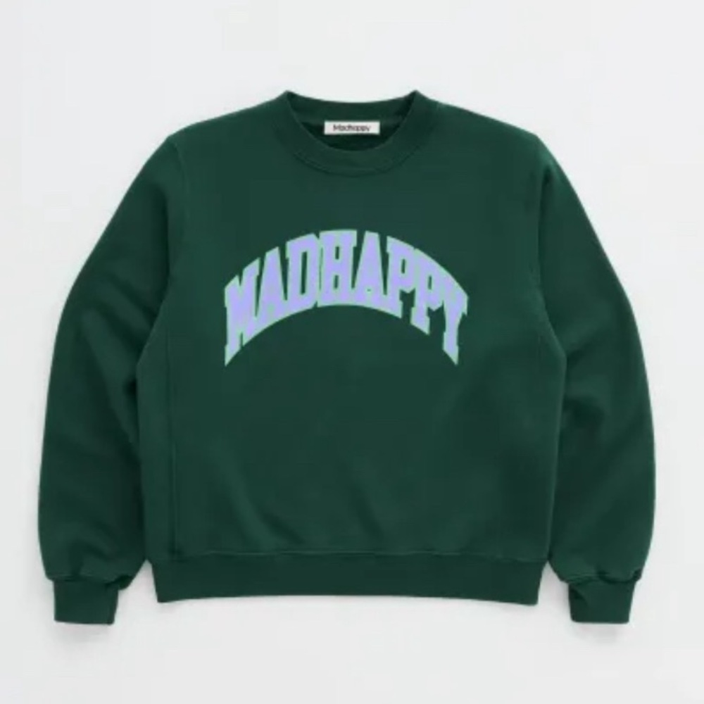 NEW Madhappy Campus Fleece Crewneck MEDIUM Green new style ( one small flaw)